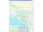 Los Angeles-Long Beach-Anaheim Metro Area Wall Map Basic Style 2023